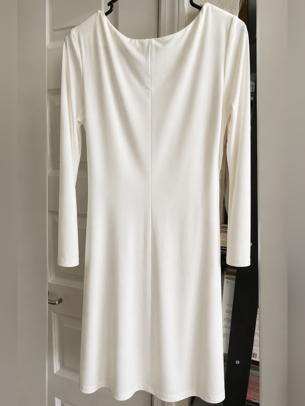 RESERVED @moonlight_kate -Ivory Long Sleeve Cocktail Dress Size 10 Wedding Guest - Picture 4 of 9